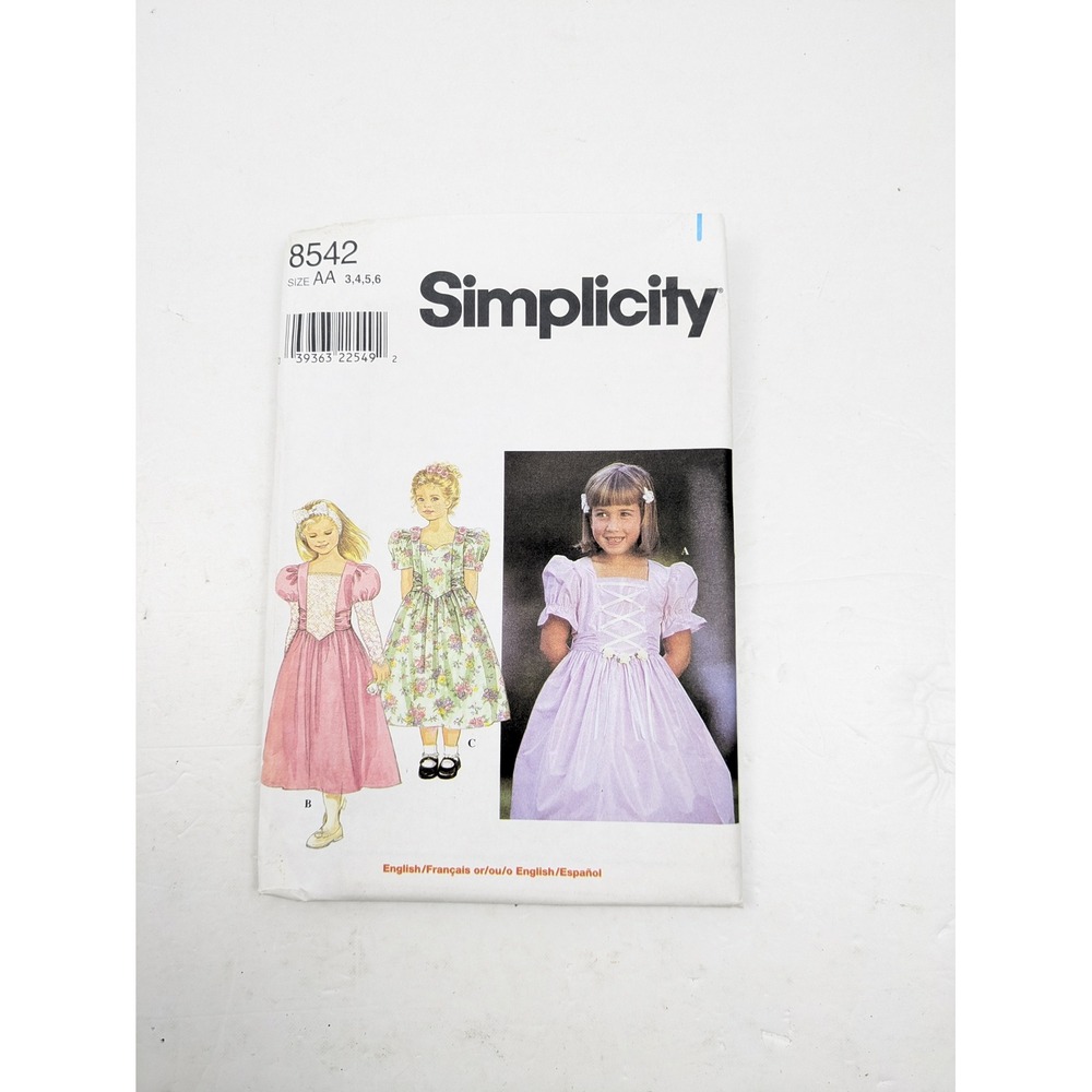 Simplicity Sewing Pattern 8542 Girls Dresses Size AA 3 4‎ 5 6